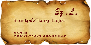 Szentpétery Lajos névjegykártya