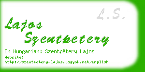lajos szentpetery business card