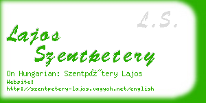 lajos szentpetery business card